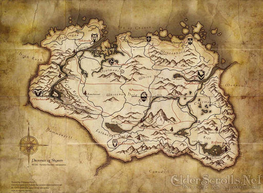 Elder Scrolls V: Skyrim, The - Карта Skyrim